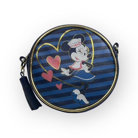 new Disney Cruise Line 𖠌 Sailor Minnie Mouse Crossbody Bag 𖠌 Navy Gold Hardware - Picture 7 of 16